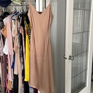 Champagne slip dress size med cut at a bias